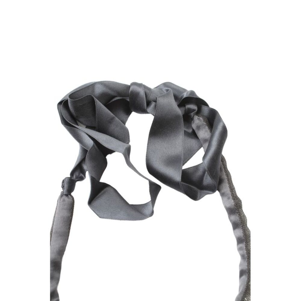 Lanvin Womens Gray Satin Imitation Pearl Ribbon Necklace OS - Picture 5 of 6